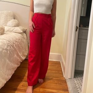 Red tapered pants